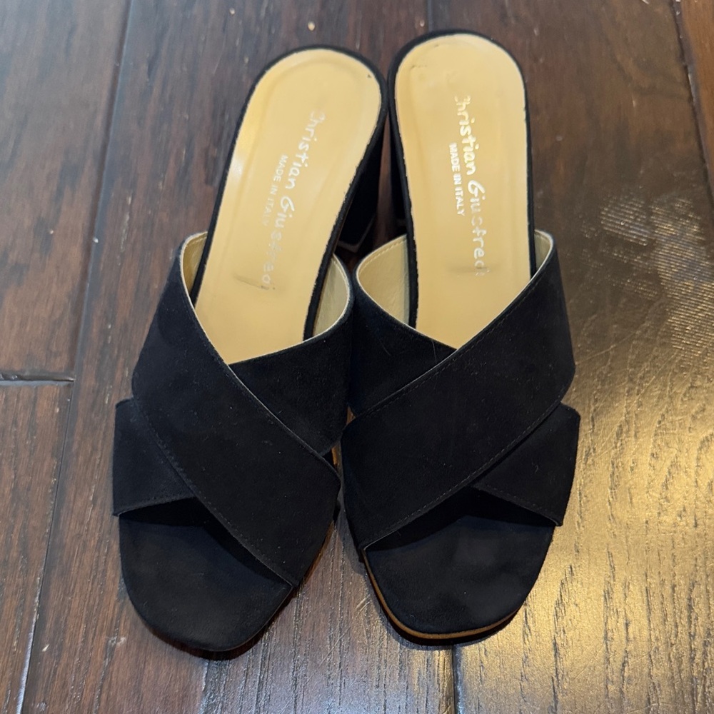 Black Women's Criss Cross suede sandals